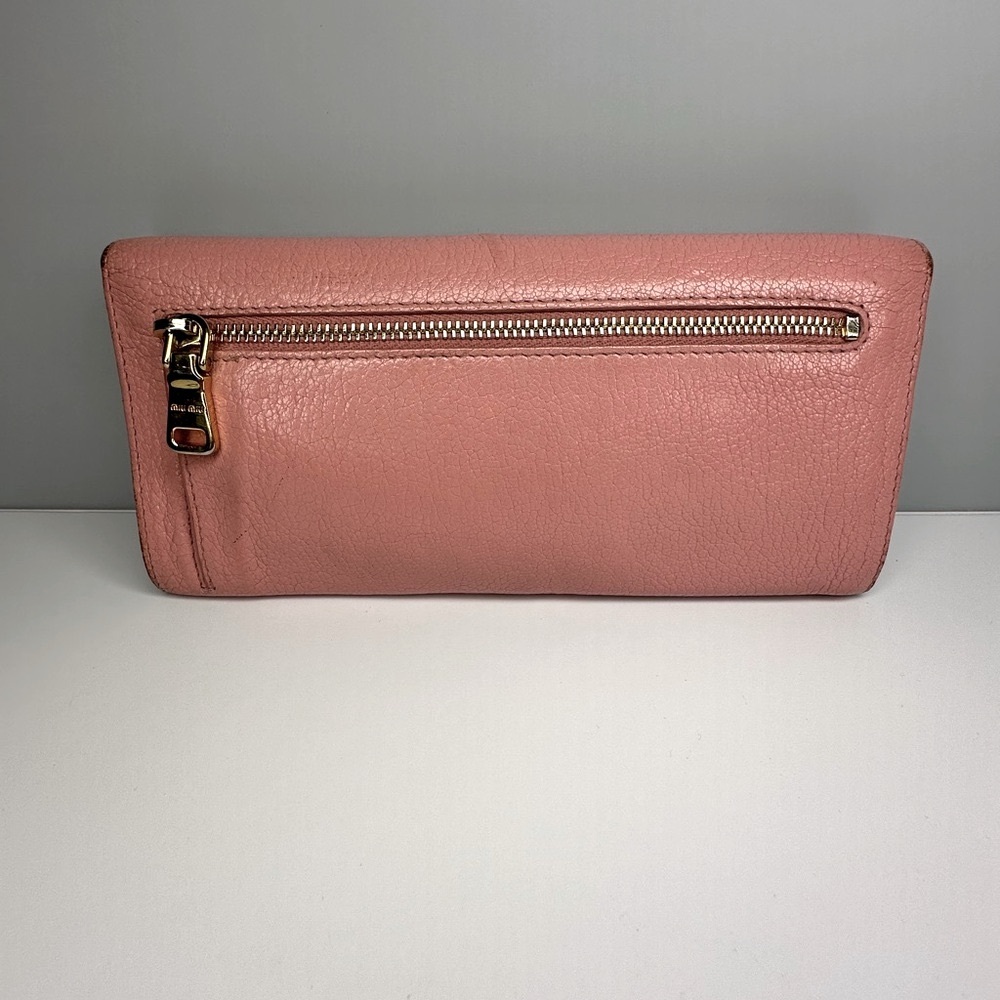 Miu Miu Pink Madras Leather Long Wallet - Picture 3 of 13
